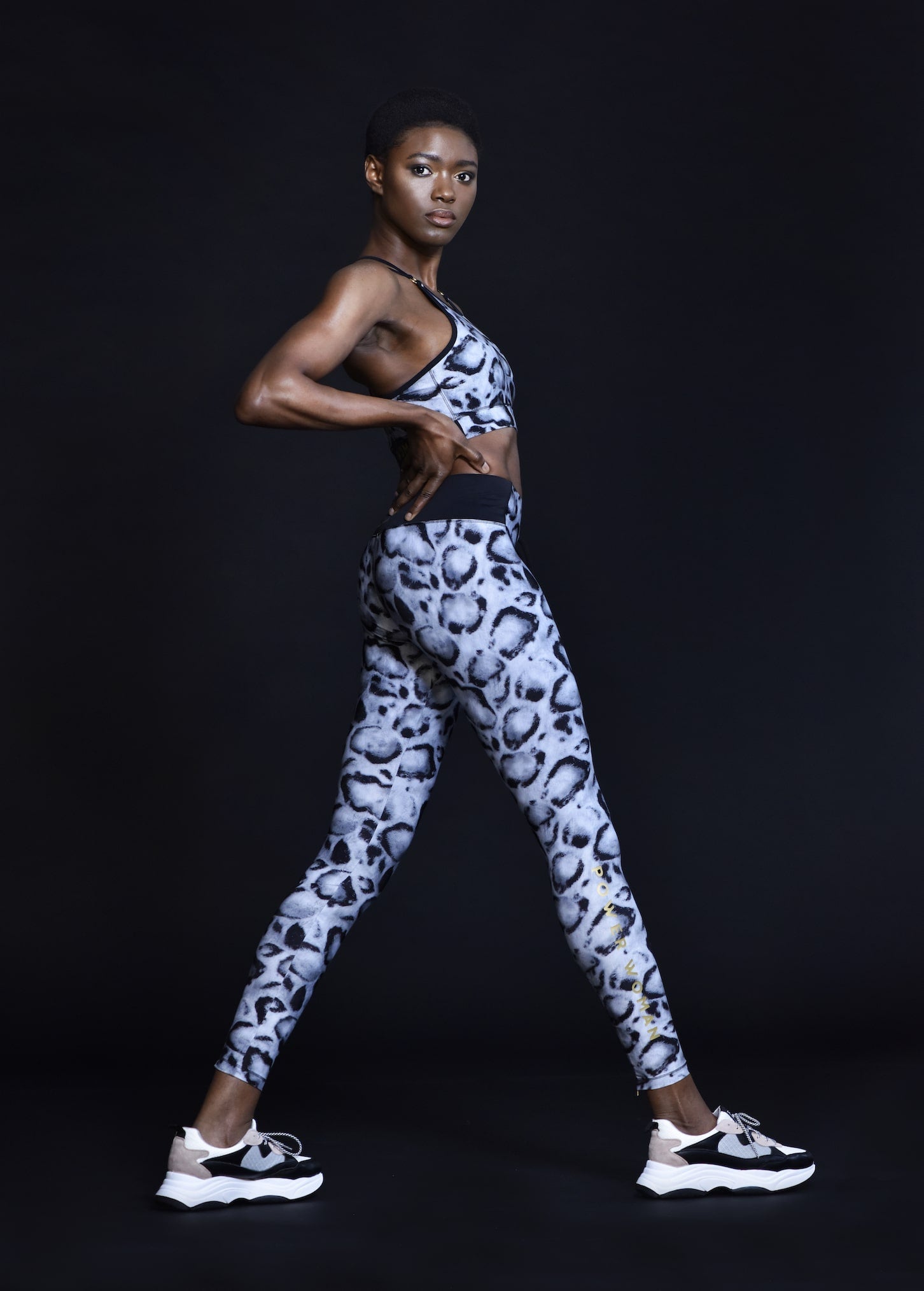 Power Woman in Goddess Indigo Sport Leggings