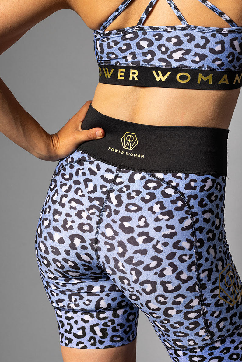 Running shorts in Light Blue Leo from Power Woman